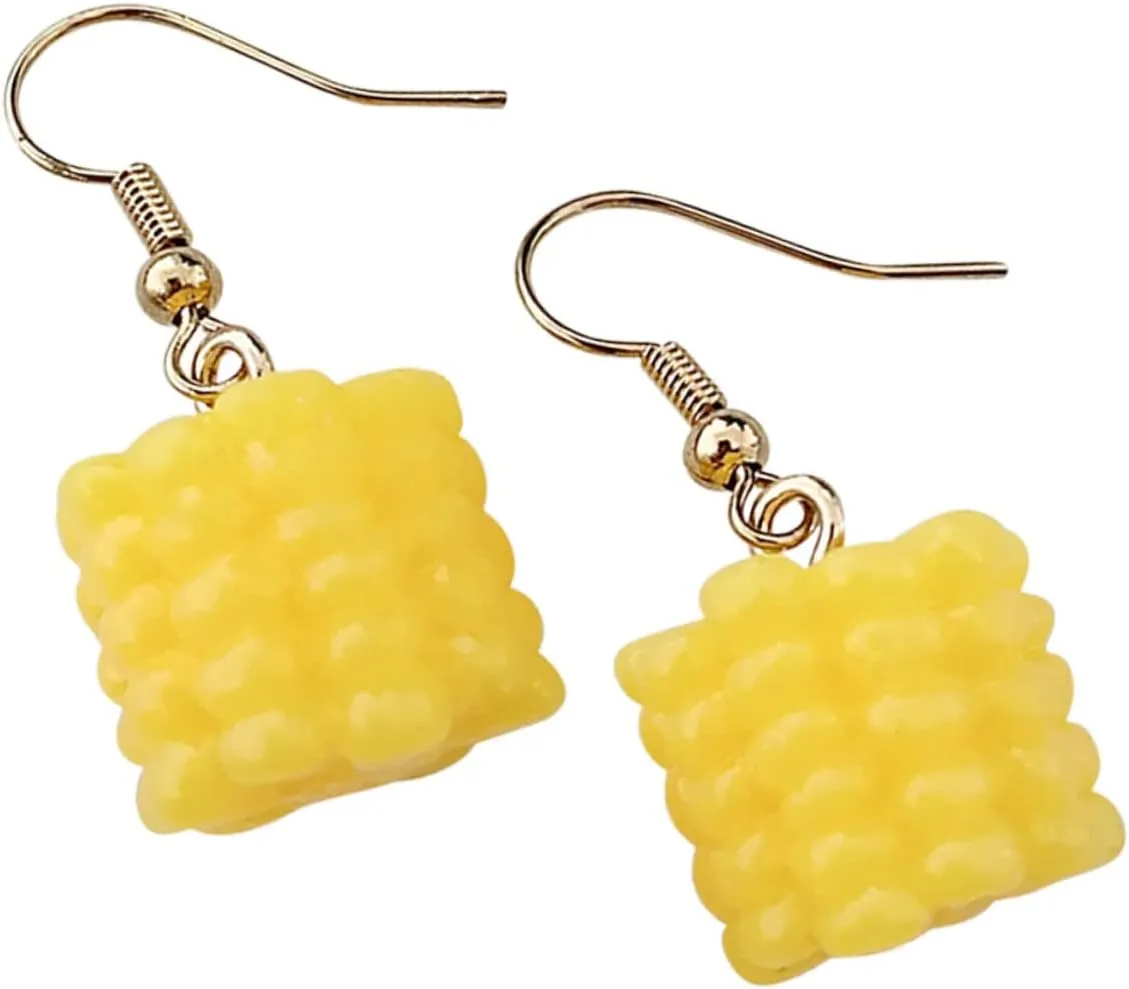 1 Pair Unique Resin Corn Dangle Earrings for Women Minimalist Summer Jewelry Lightweight Food Inspired Design Friends and Teachers Eye Catching and Comfortable