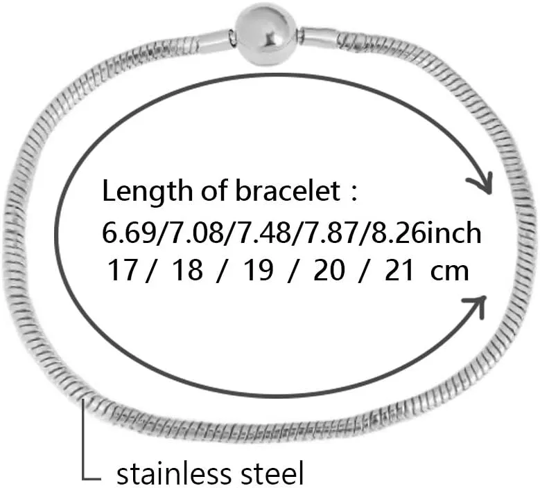 17-19 cm Snake Chain Bracelet for Women Trendy Wristlet Gift Stainless Steel Friendship Birthday Anniversary