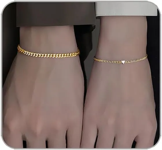 2 Pcs Matching Couple Bracelets for Men Women Permanent Bracelet Touch Bracelets for Couples Pinky Promise Friendship Bracelets Matching Bracelets for Couples Valentine's Day Gifts