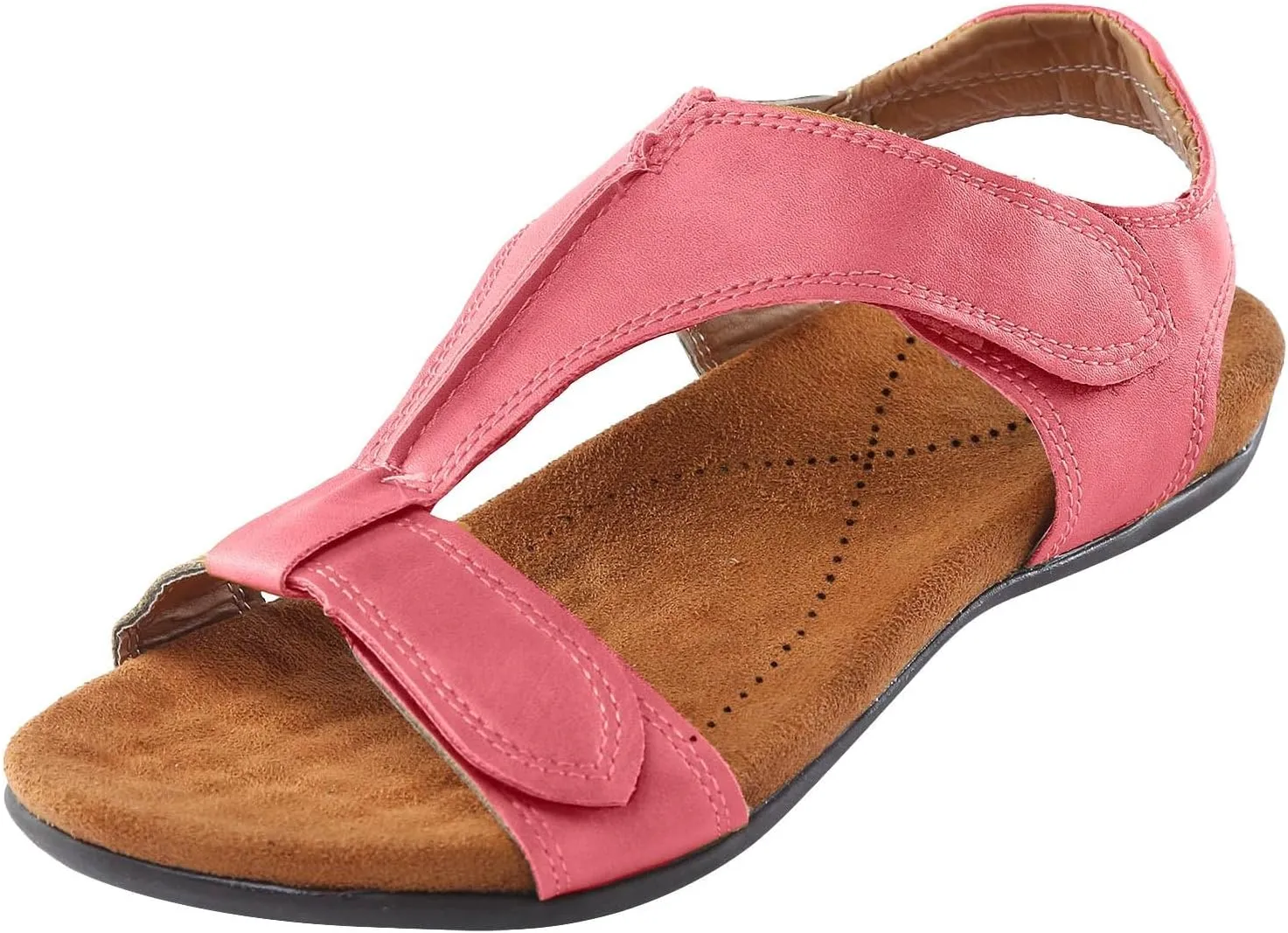2025 Flat Sandals for Women Summer Comfortable Non-Slip Open Toe Dressy Casual Shoe Outdoor Beach Vacation Slippers with Ankle Strap Breathable Fashion Slip-On Walking Footwear