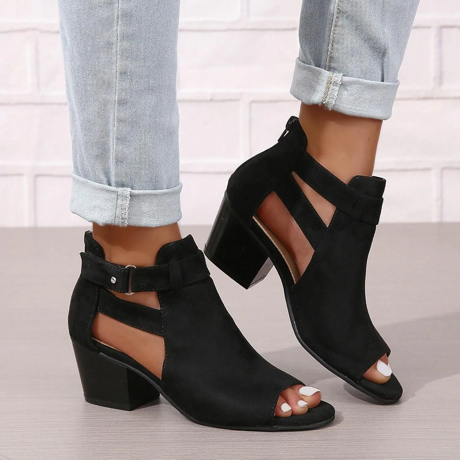 2025 Women Block Chunky Heels Sandals Outdoor Ladies Dress Slip-On Slides Comfortable Dance Party Wedge Heel Shoe with Ankle Strap Fashion Beach Vacation Slippers Breathable Walking Footwear