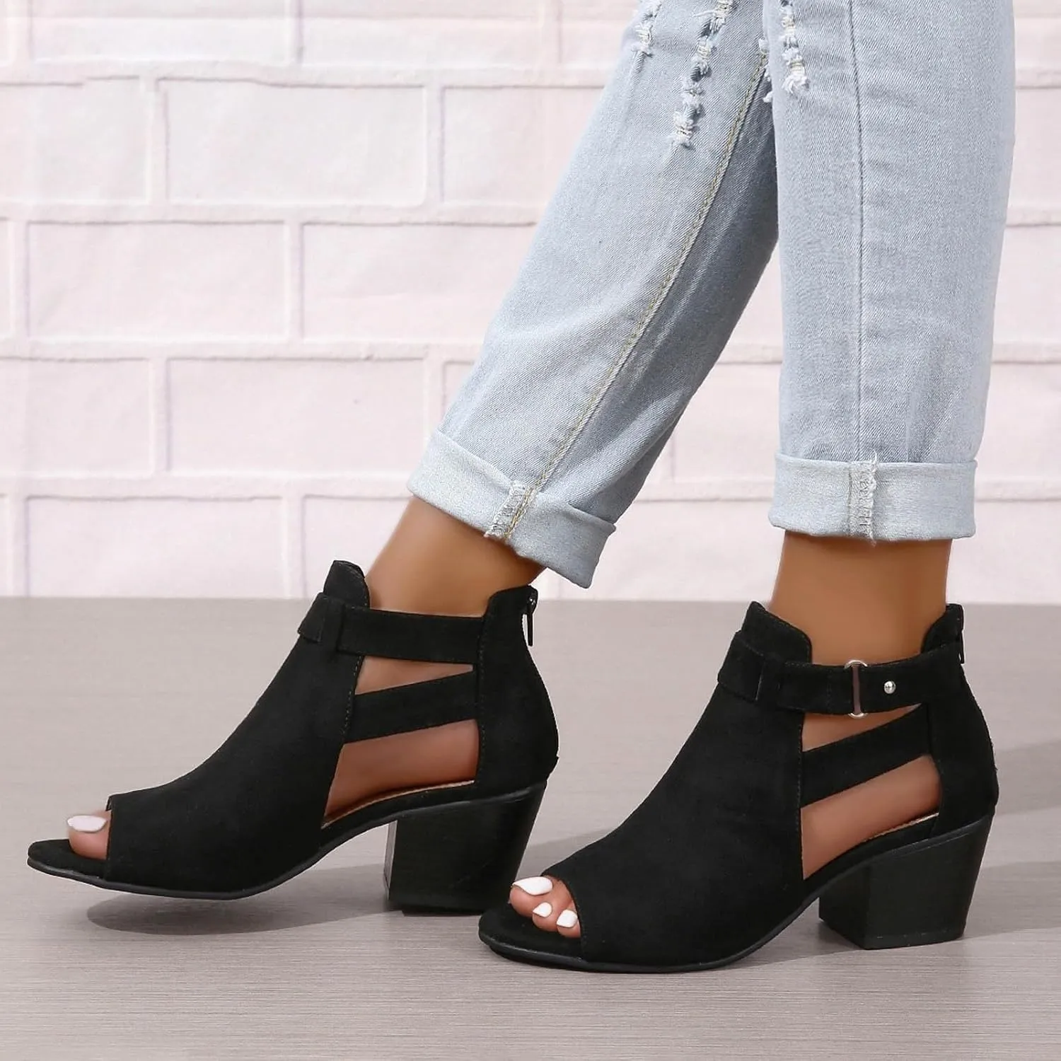 2025 Women Block Chunky Heels Sandals Outdoor Ladies Dress Slip-On Slides Comfortable Dance Party Wedge Heel Shoe with Ankle Strap Fashion Beach Vacation Slippers Breathable Walking Footwear