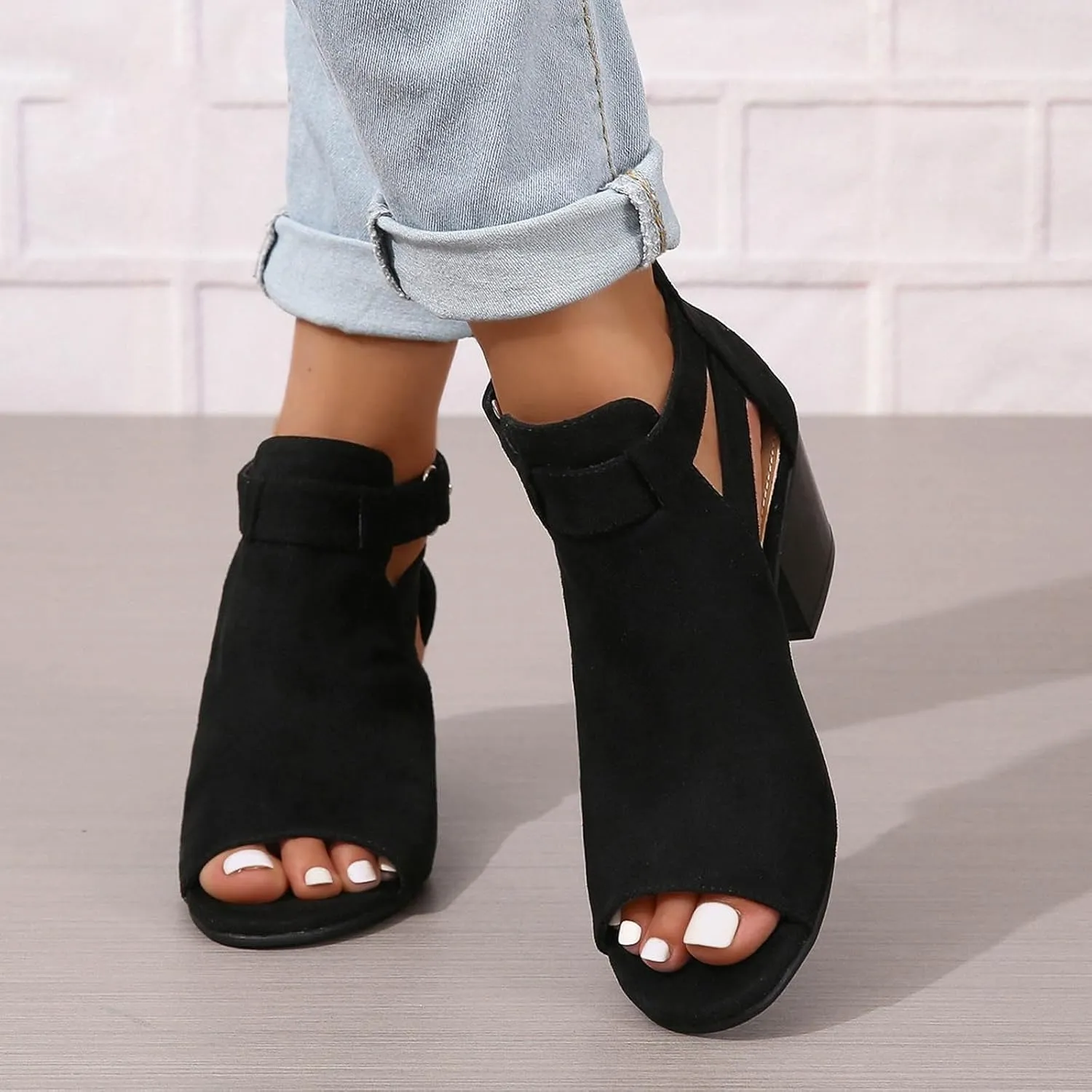 2025 Women Block Chunky Heels Sandals Outdoor Ladies Dress Slip-On Slides Comfortable Dance Party Wedge Heel Shoe with Ankle Strap Fashion Beach Vacation Slippers Breathable Walking Footwear