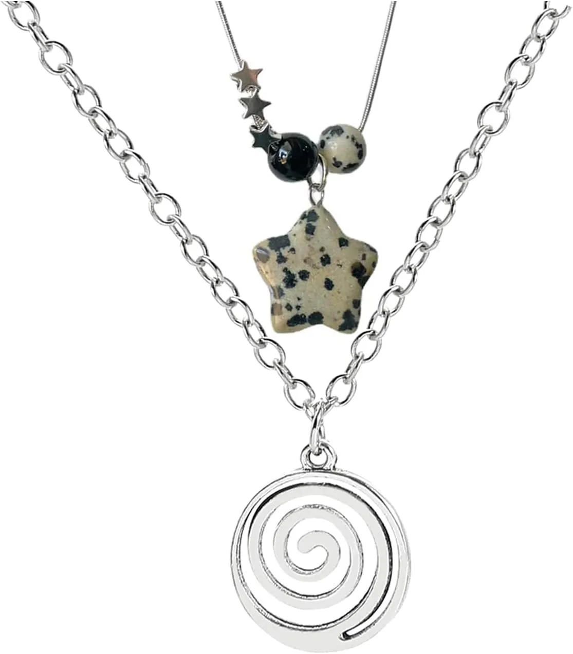 2Pcs Y2k Star Necklaces Set for Women Y2k Necklace Y2k Jewelry for Women Y2k Accessories (A)