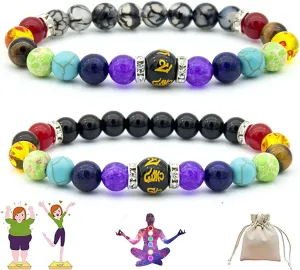 7 Chakra Bracelets Matching Love Ring Bracelets Couples