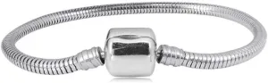 7.8inch Snake Chain Bracelet for Women Bead Charm Pendant 20cm Silver Stainless Steel Anniversary Birthday