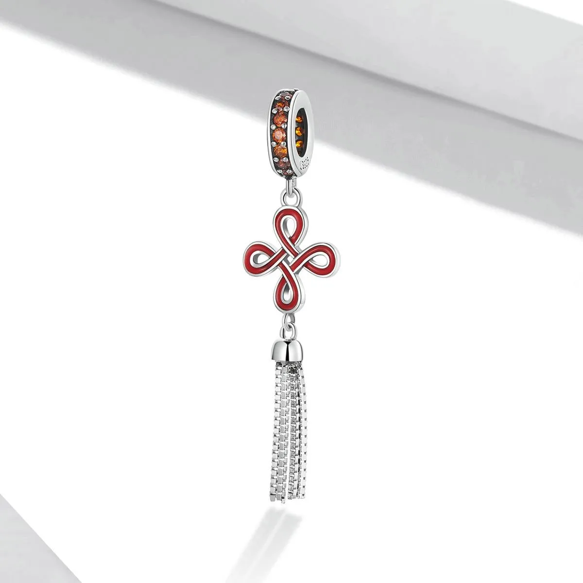 925 Sterling Silver Chinese Knot Pendant For Diy Bracelets & Necklaces