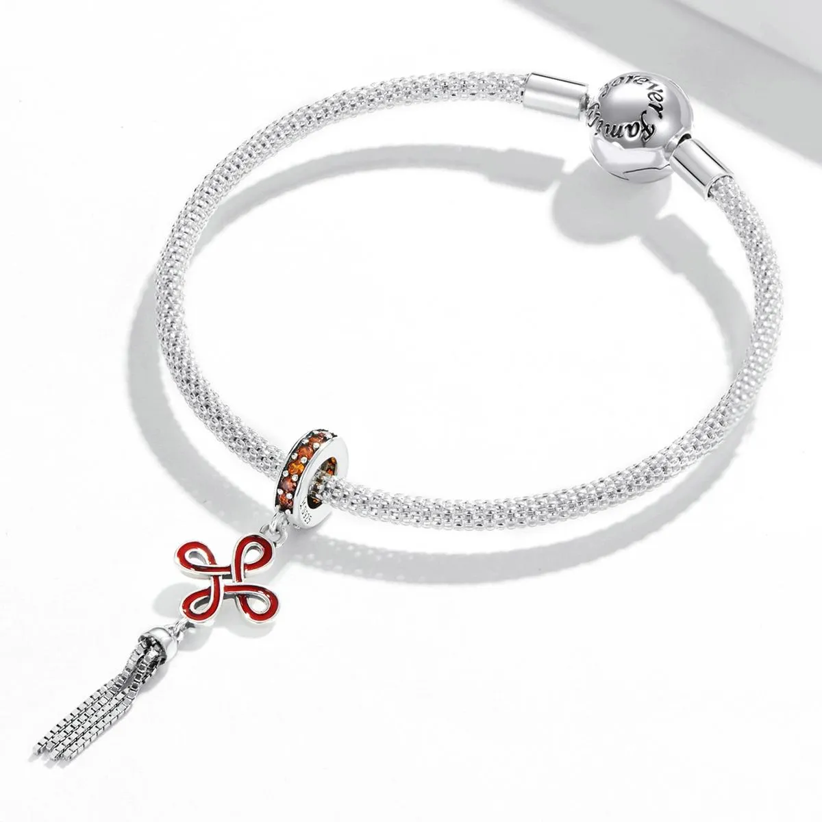 925 Sterling Silver Chinese Knot Pendant For Diy Bracelets & Necklaces