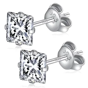 925 Sterling Silver Small Diamond Stud Earrings for Women Men, 3mm Zirconia Studs for Teens Girls Helix Earrings Cartilage Piercing Jewelry Graduation Birthday Anniversary