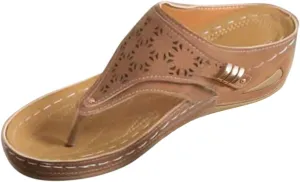 AMDBEL Orthopedic Sandals for Women, Ladies Casual Summer Sandals Comfy Slip On Wedge Sandals Slippers Arch Support Shoes