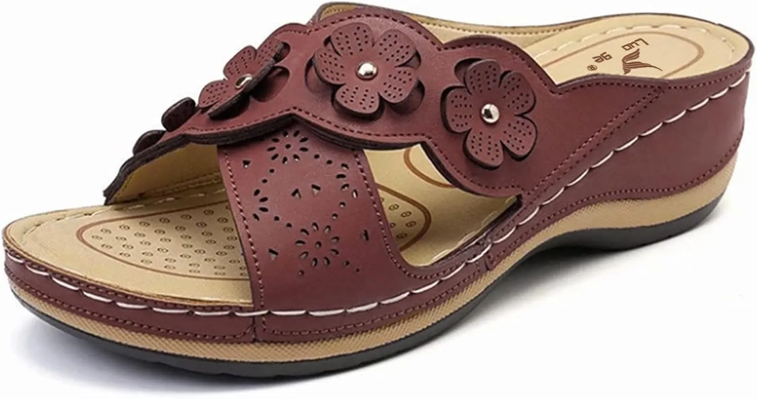 AMDBEL Orthopedic Sandals for Women with Arch Support Dressy Casual Olantar Fasciitis Flip Flops Walking Summer Shoes
