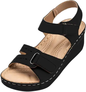 AMDBEL Sandals for Women Dressy Summer Sandals Women Dressy Open Toe Ankle Strap Platform Sandal Cute Orthopedic Wedge Sandal