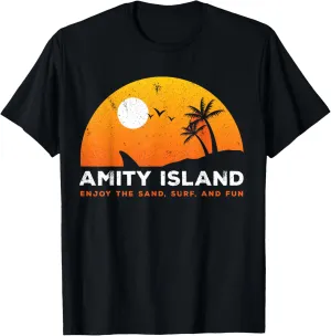 Amity Island Sand Fun Vintage Beach Surf Sunset T-Shirt T-Shirt