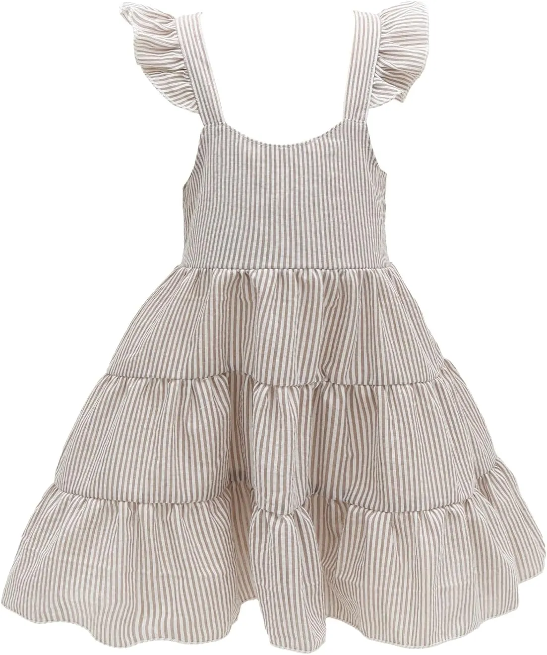 babygoal Toddler Baby Girl Dress, Ruffle Sleeve Princess Casual Beach Summer Kid Sundress