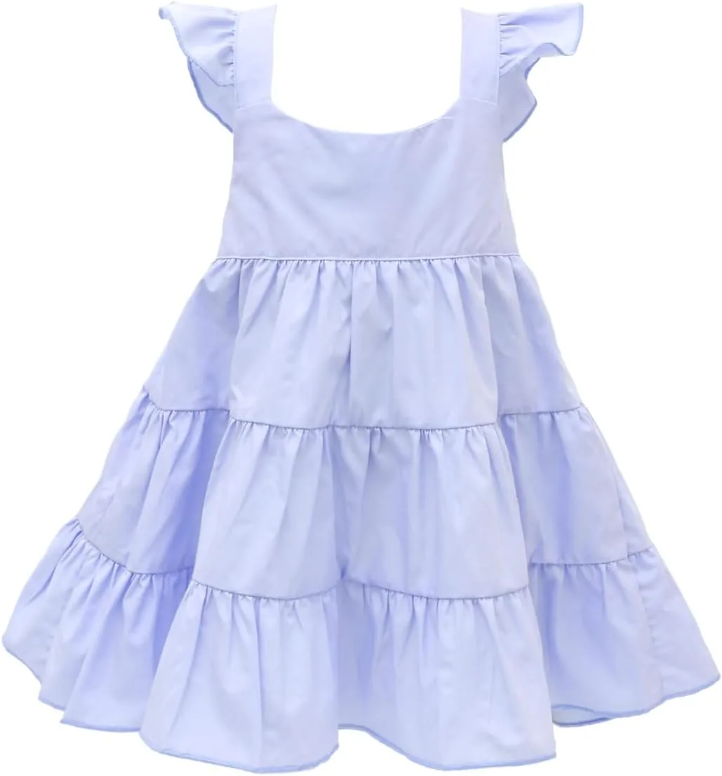 babygoal Toddler Baby Girl Dress, Ruffle Sleeve Princess Casual Beach Summer Kid Sundress