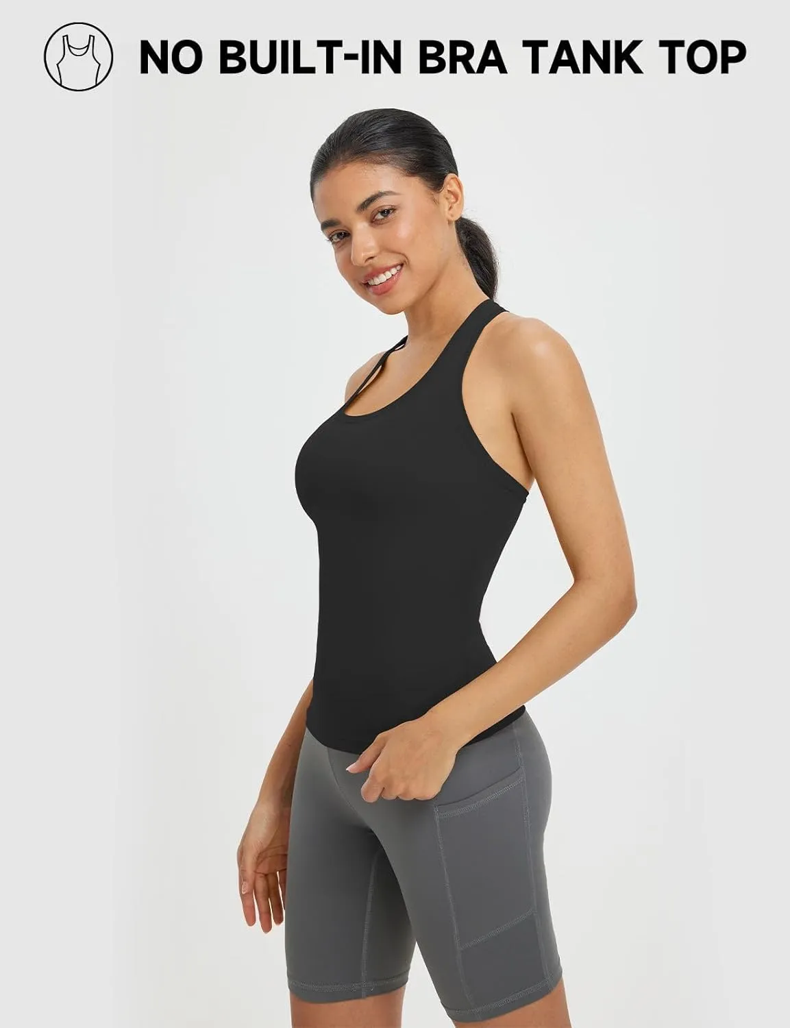 baleaf Women's Racerback Workout Tank Tops Racer Back Yoga Gym Athletic Running Sleeveless Shirts Camisole