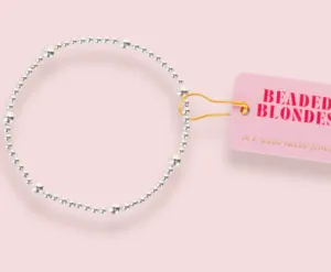 BB Olive Silver Beaded Bracelet