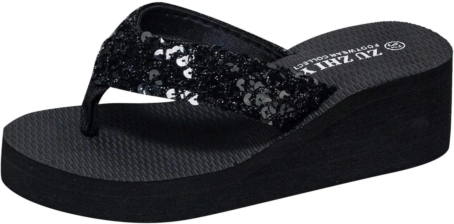 Beach Sandals for Woman Comfortable Flip Flops for Women Comfortable Beach Sandals Slip on Thong Flat Sandals