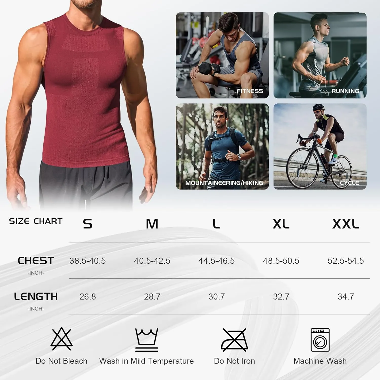Beotyshow Mens Sleeveless Compression Shirt Slimming Body Shaper Vest Workout Tank Tops Shapewear Undershirts