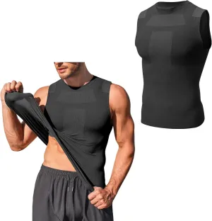 Beotyshow Mens Sleeveless Compression Shirt Slimming Body Shaper Vest Workout Tank Tops Shapewear Undershirts