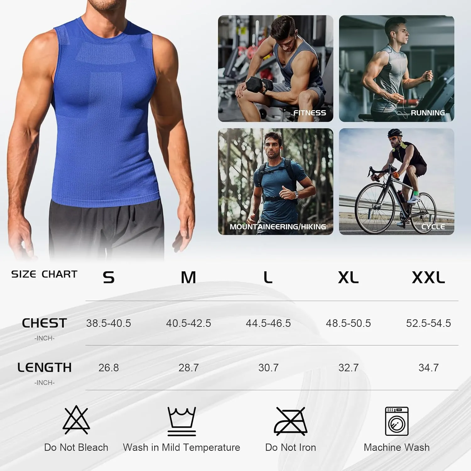 Beotyshow Mens Sleeveless Compression Shirt Slimming Body Shaper Vest Workout Tank Tops Shapewear Undershirts