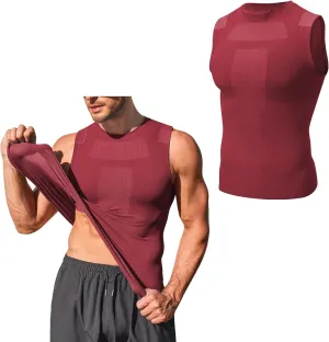 Beotyshow Mens Sleeveless Compression Shirt Slimming Body Shaper Vest Workout Tank Tops Shapewear Undershirts