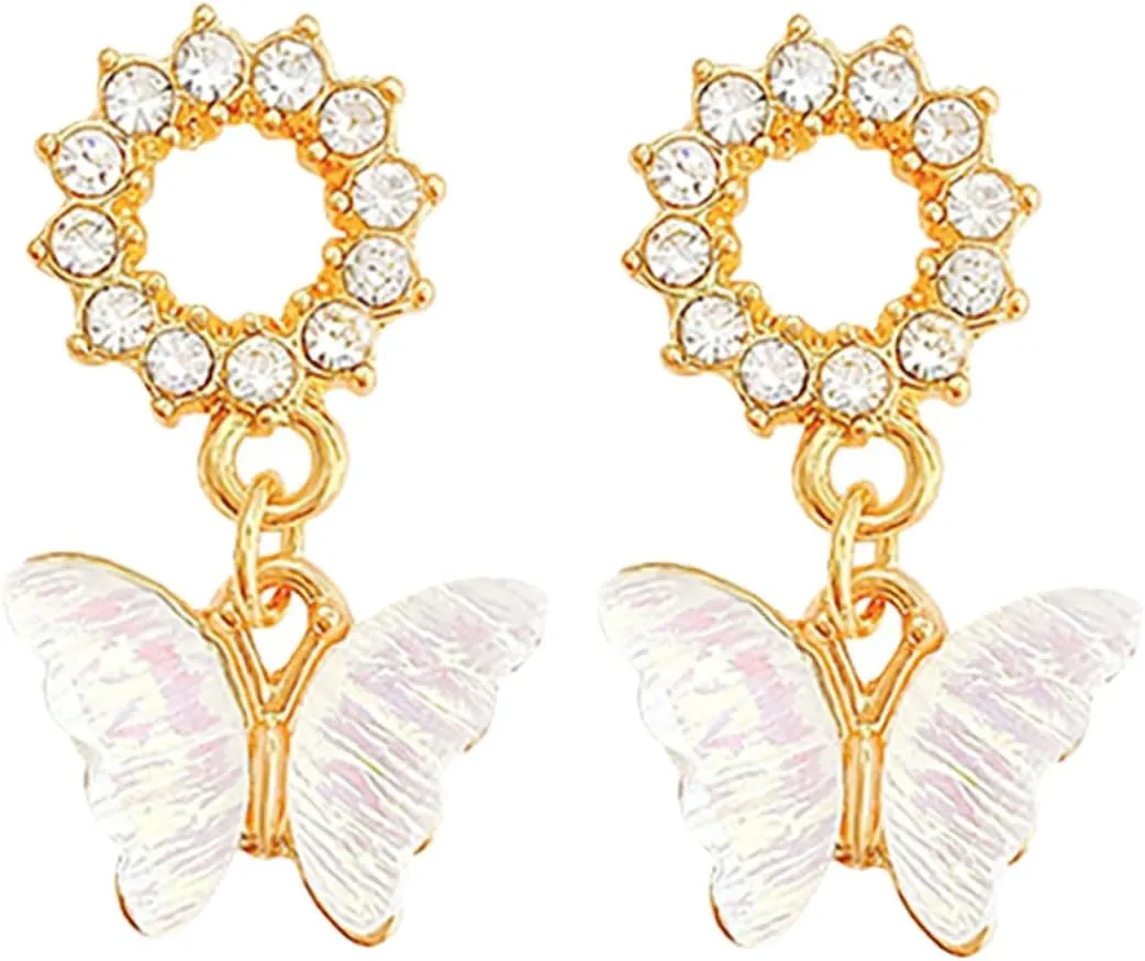 BESTYASH 1Pair Minimalist Butterfly Earrings for Women Dangle Earrings Aesthetic Ear Jewelry Lightweight and Creative Design for Everyday Wear and Special Occasions