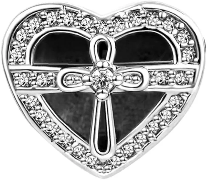 Bible Prayer Charm for Bracelets Pendant Heart Silver Cross Matthew Isaiah Dangle Charms Bracelet for Women Wife Daughter Grandma Friends