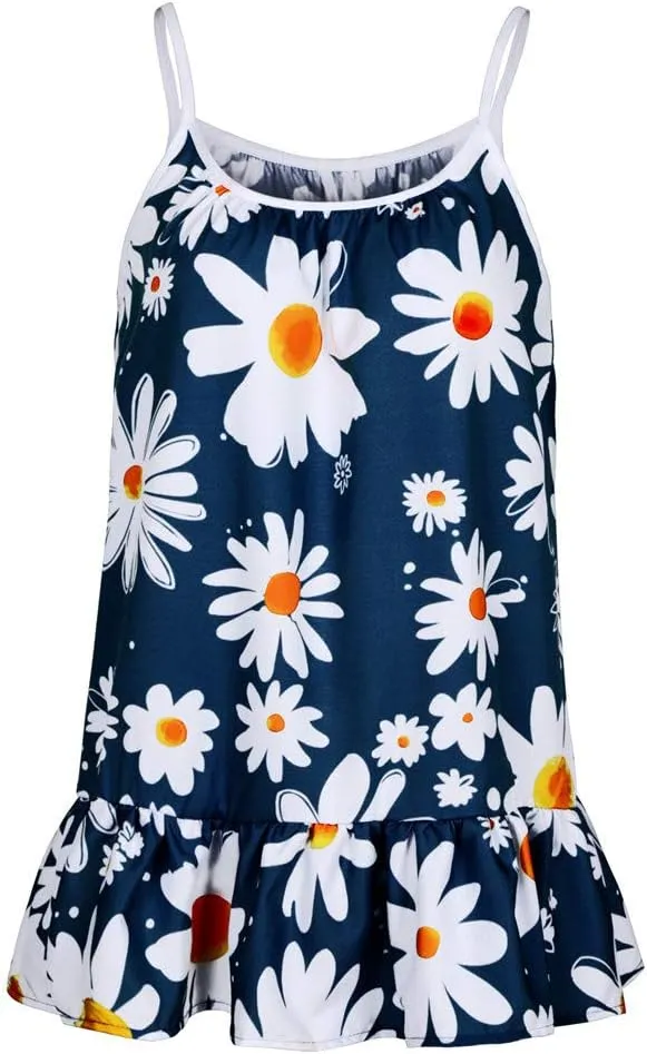Boho Tank Tops for Women Dasiy Printed Loose Fit Flowy Cami Shirts Lightweight Summer Cute Beach Outfits Trendy