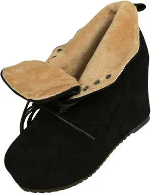 Boots for Women Ankle Booties Plush Lined Short Boots Non Slip Mid Calf Boots Hiking Boots Women Waterproof
