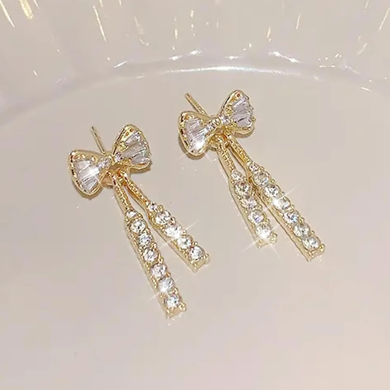 Bow Earrings for Women Trendy Stuff Cute Bow Pearl Drop Dangle Earrings Bowknot Stud Wedding Party Daily Jewelry Accessory Gifts