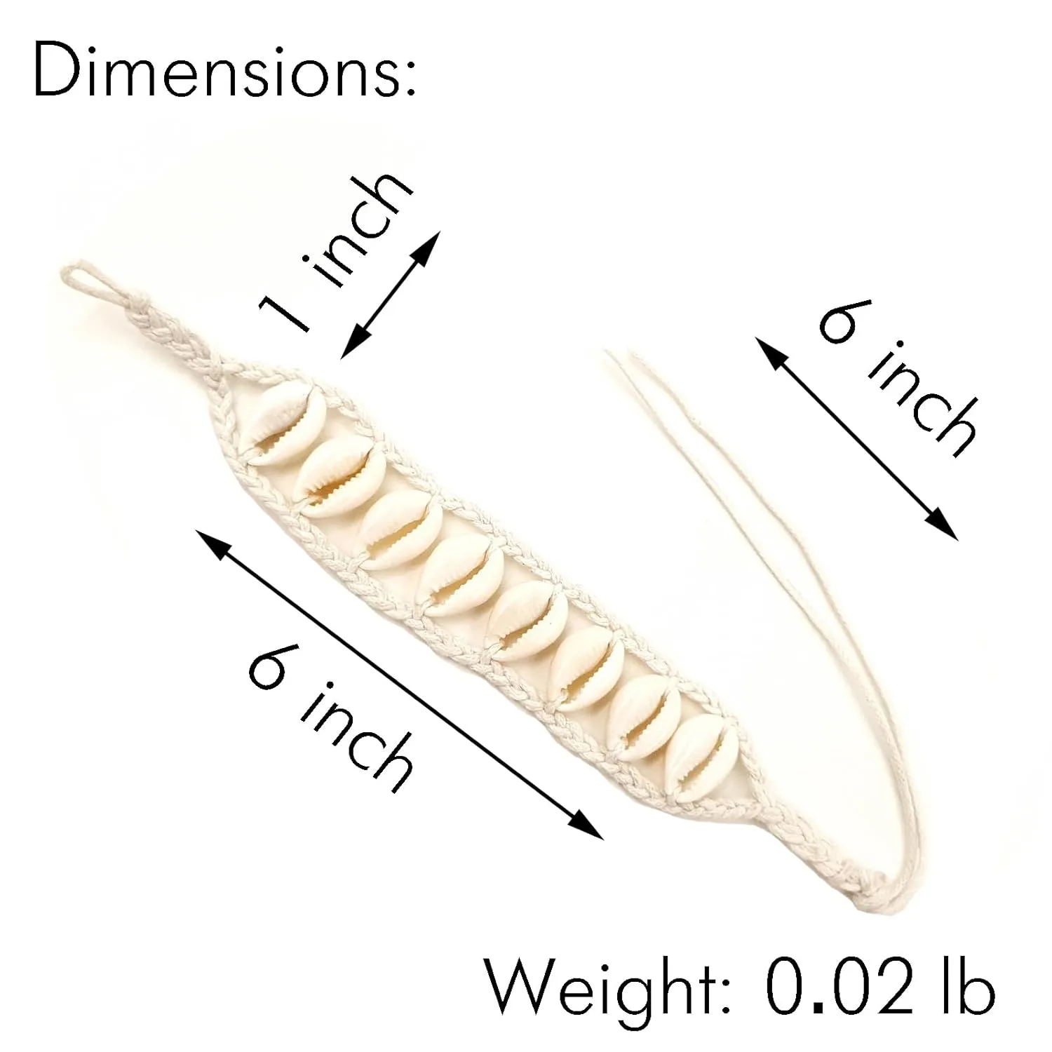 Bracelet Cowrie Puka Shell Adjustable Cotton Thread Beach Boho Chic Style for Men and Women 2Psc (White)