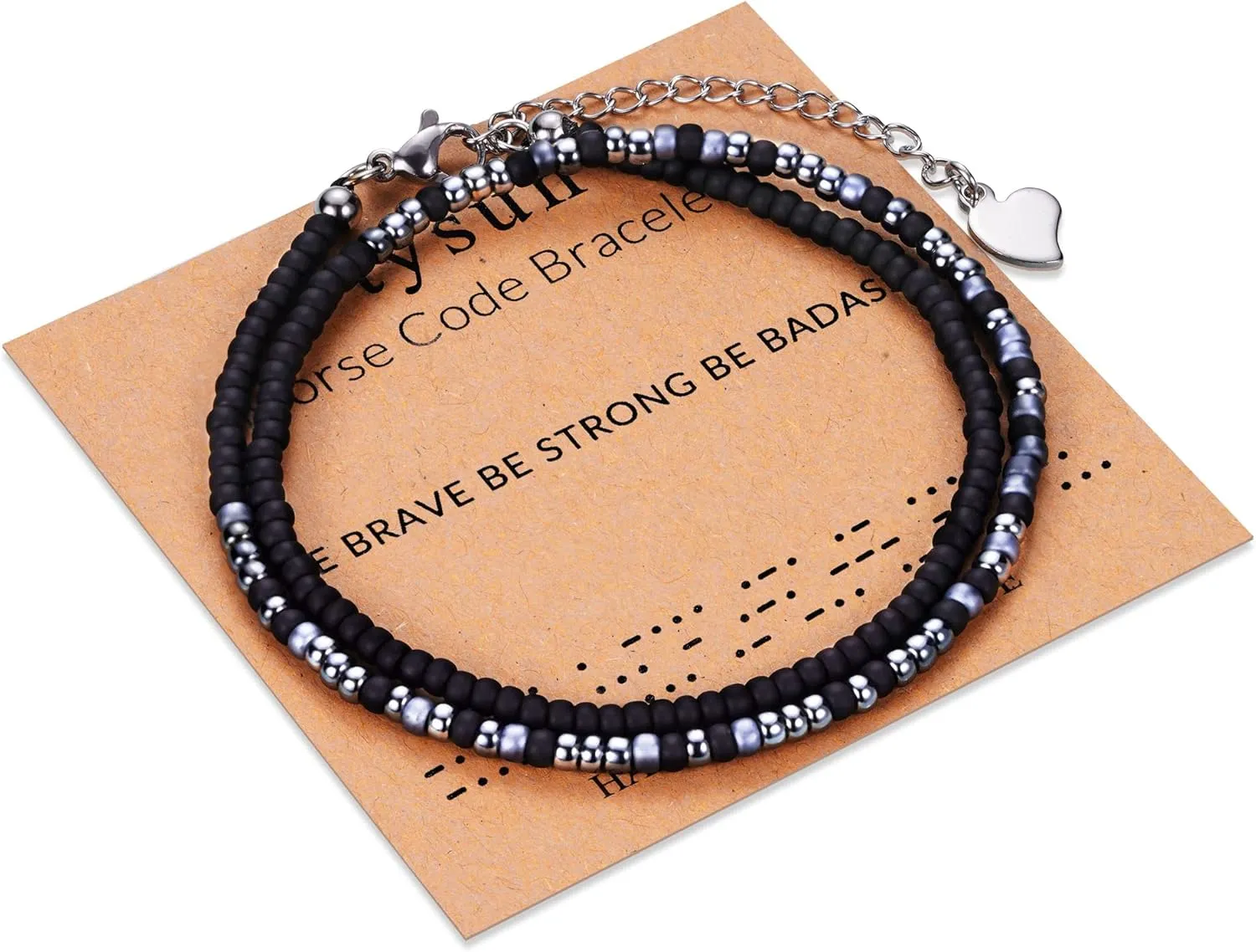 Btysun Inspirational Morse Code Bracelets for Women Men Teen Girl Gifts Best Friend Birthday Gifts for Him Her Adjustable Layered Secret Message Sister Bff Girfriend Sister Christmas Jewelry
