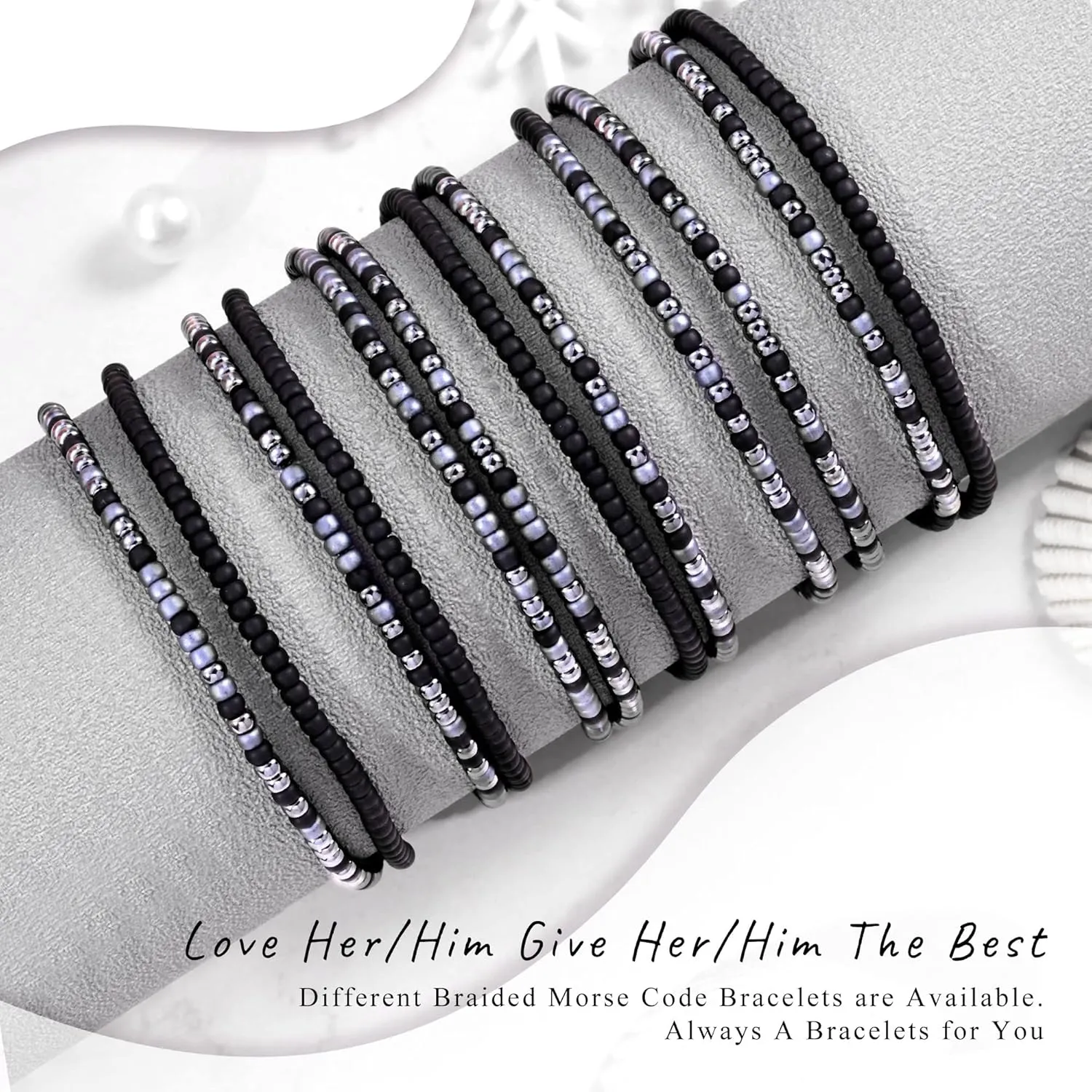 Btysun Inspirational Morse Code Bracelets for Women Men Teen Girl Gifts Best Friend Birthday Gifts for Him Her Adjustable Layered Secret Message Sister Bff Girfriend Sister Christmas Jewelry