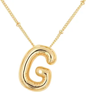 Bubble Letter Necklace For Women,Dainty Balloon Initial Necklaces 18k Gold Plated Chain Pendant Alphabet Necklaces For Girlfriend Charm Simple Gift Jewelry