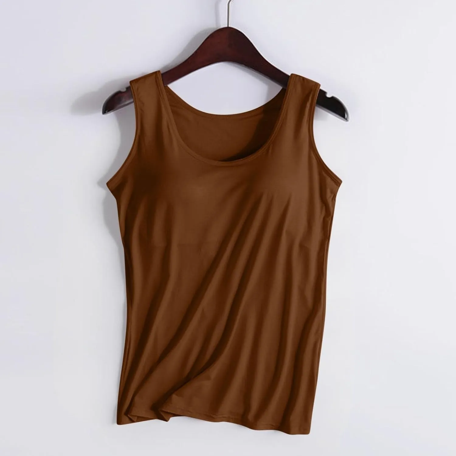 Built in Bra Tank Tops for Women Cotton Padded Womens Spaghetti Strap Camisole Plus Size Sports Bras