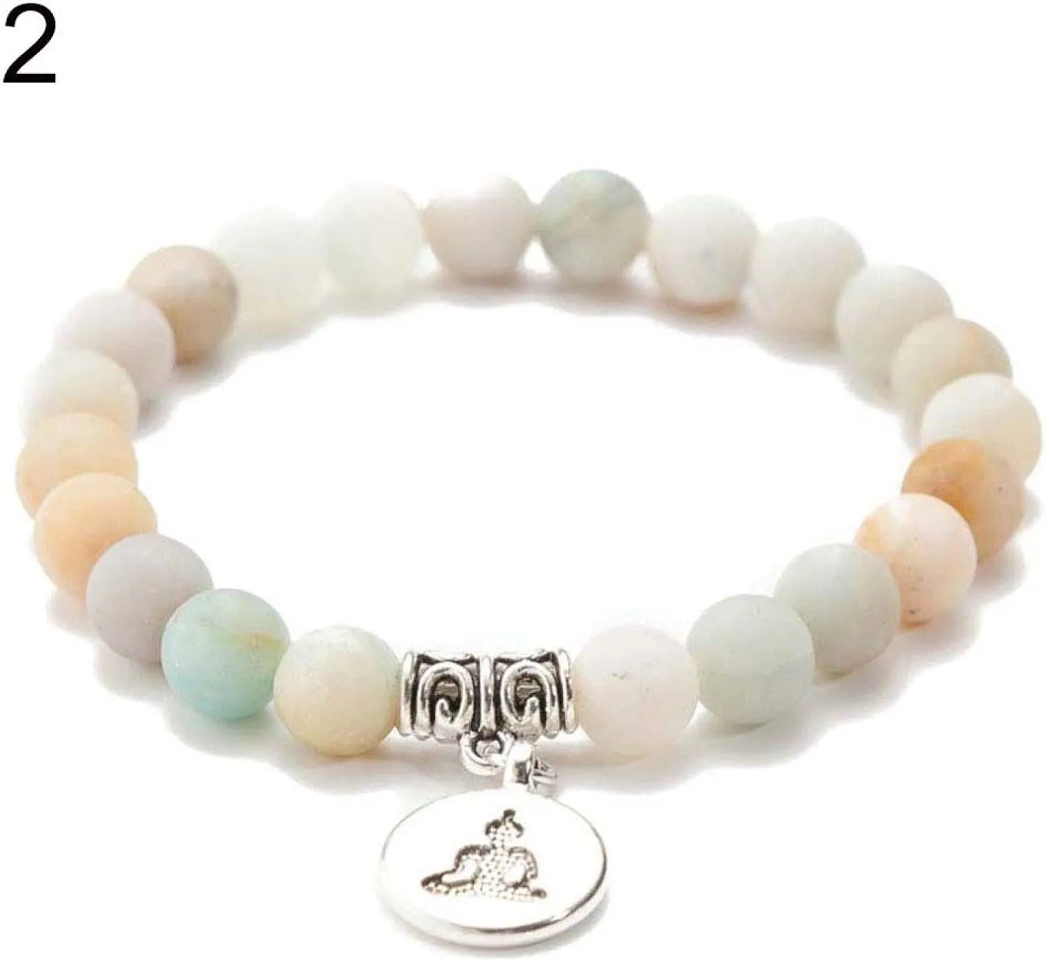 Charm Bracelet for Women, Unisex Lotus Yoga Pattern Pendant Beaded Bracelet Charm Bangle Jewelry Gift for Valentine's Day Gift Birthday Present