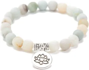 Charm Bracelet for Women, Unisex Lotus Yoga Pattern Pendant Beaded Bracelet Charm Bangle Jewelry Gift for Valentine's Day Gift Birthday Present