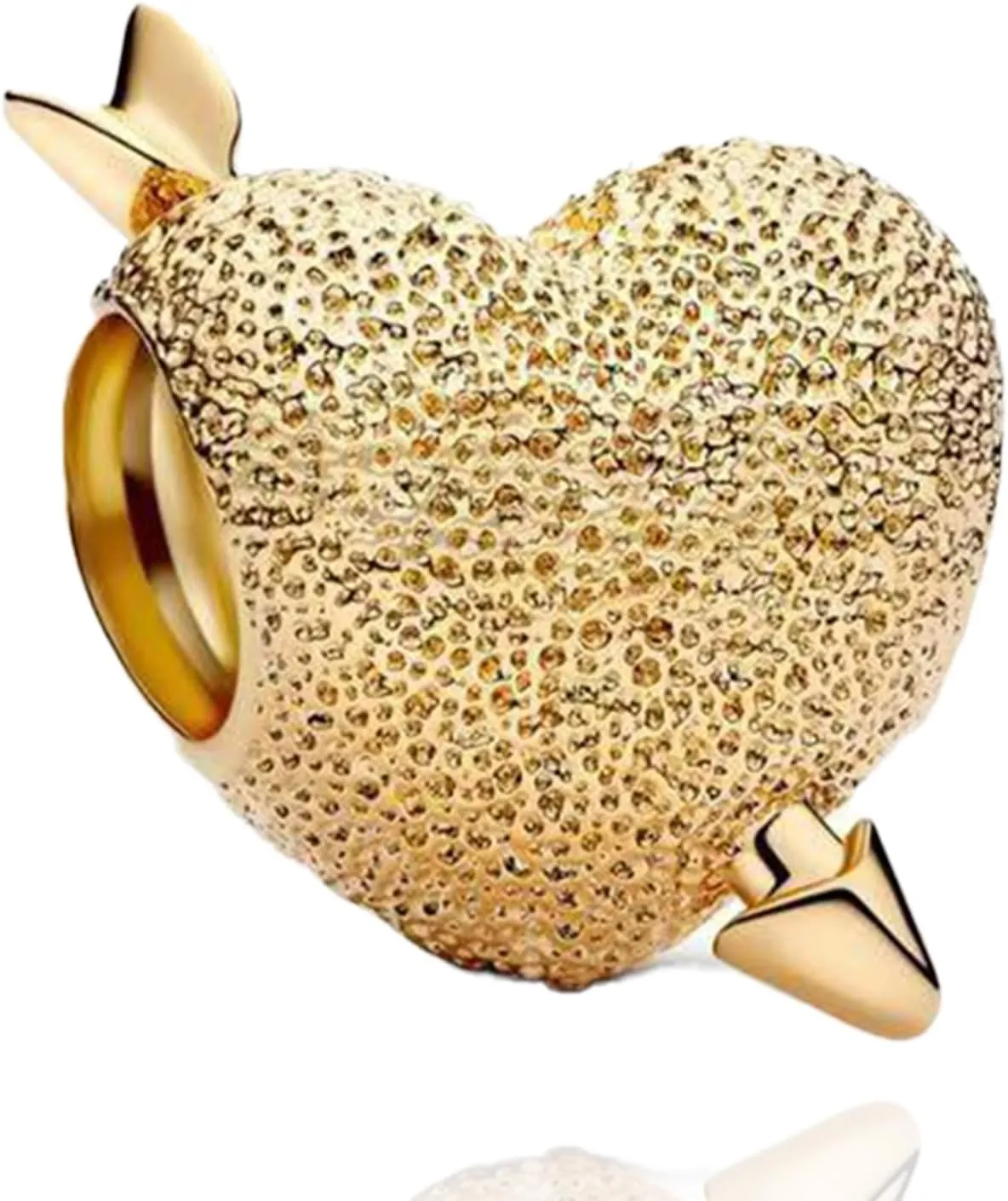 Charms Beads 925 Sterling Silver Love Gold Dangle Pendant with 5A Cubic fits for Charms Bracelets for Woman Mother's Day Christmas Birthday Gift