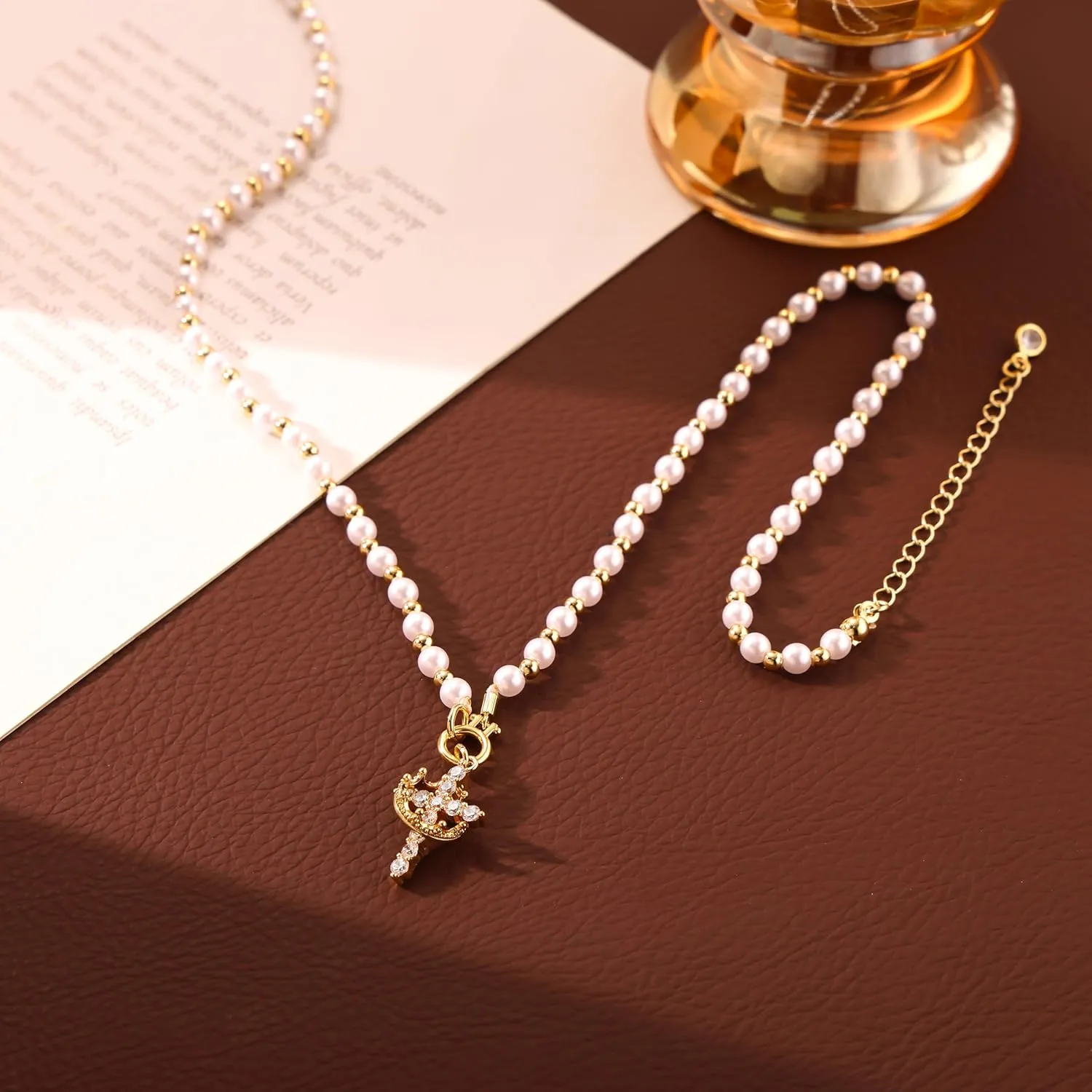 CHESKY Cross Necklace for Women Trendy, Dainty 14K Gold Plated/Sterling Silver Cubic Zirconia Cross Pendant Necklace for Women Simple Diamond Cross Charm Necklace Waterproof Jewelry for Women Gifts