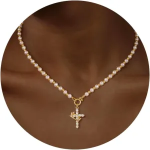 CHESKY Cross Necklace for Women Trendy, Dainty 14K Gold Plated/Sterling Silver Cubic Zirconia Cross Pendant Necklace for Women Simple Diamond Cross Charm Necklace Waterproof Jewelry for Women Gifts