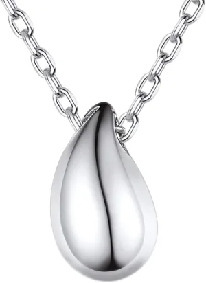 ChicSilver Simple Teardrop Necklaces 925 Sterling Silver Minimalist Dainty Tiny Necklaces Pendant Necklace for Women