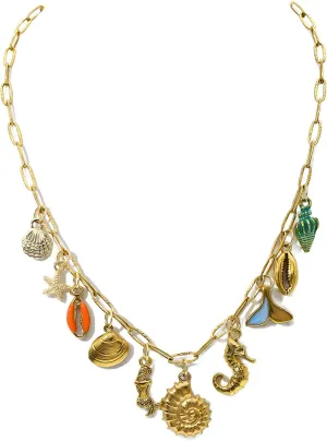 Chunky Retro Heart Necklace for Women Antique Layer Beach Ocean Moon Stars Western Boho Charm Necklaces Retro Link Chain Jewelry