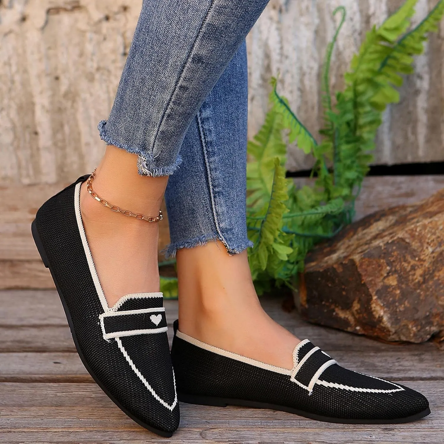 Comfortable Pointed Toe Flats Shoes Women Casual Walking Shoes Comfort Low Heel Shoes Fashion Shoes Basic Shoe
