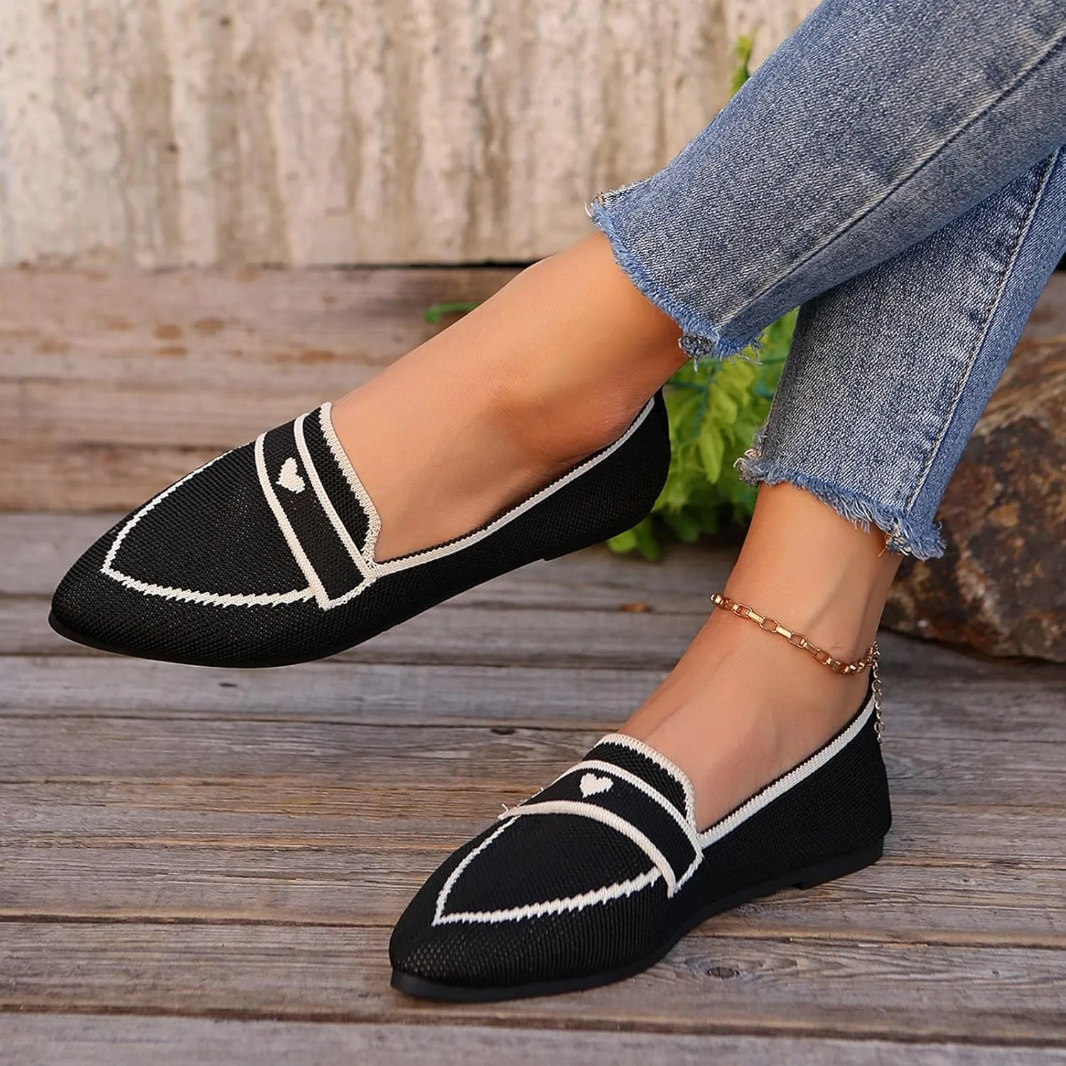 Comfortable Pointed Toe Flats Shoes Women Casual Walking Shoes Comfort Low Heel Shoes Fashion Shoes Basic Shoe
