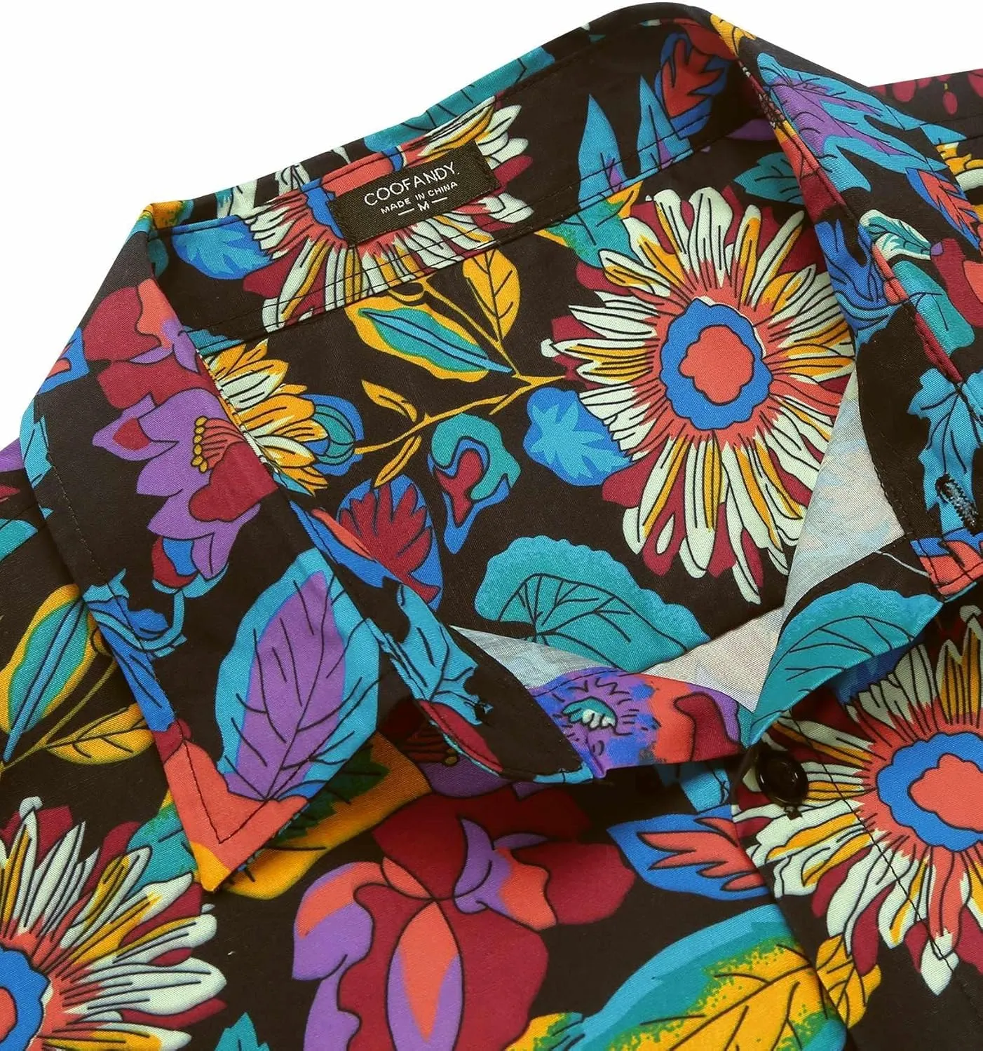 COOFANDY Mens Hawaiian Tropical Shirt Short Sleeve Casual Button Down Floral Summer Beach Shirts with Pocket