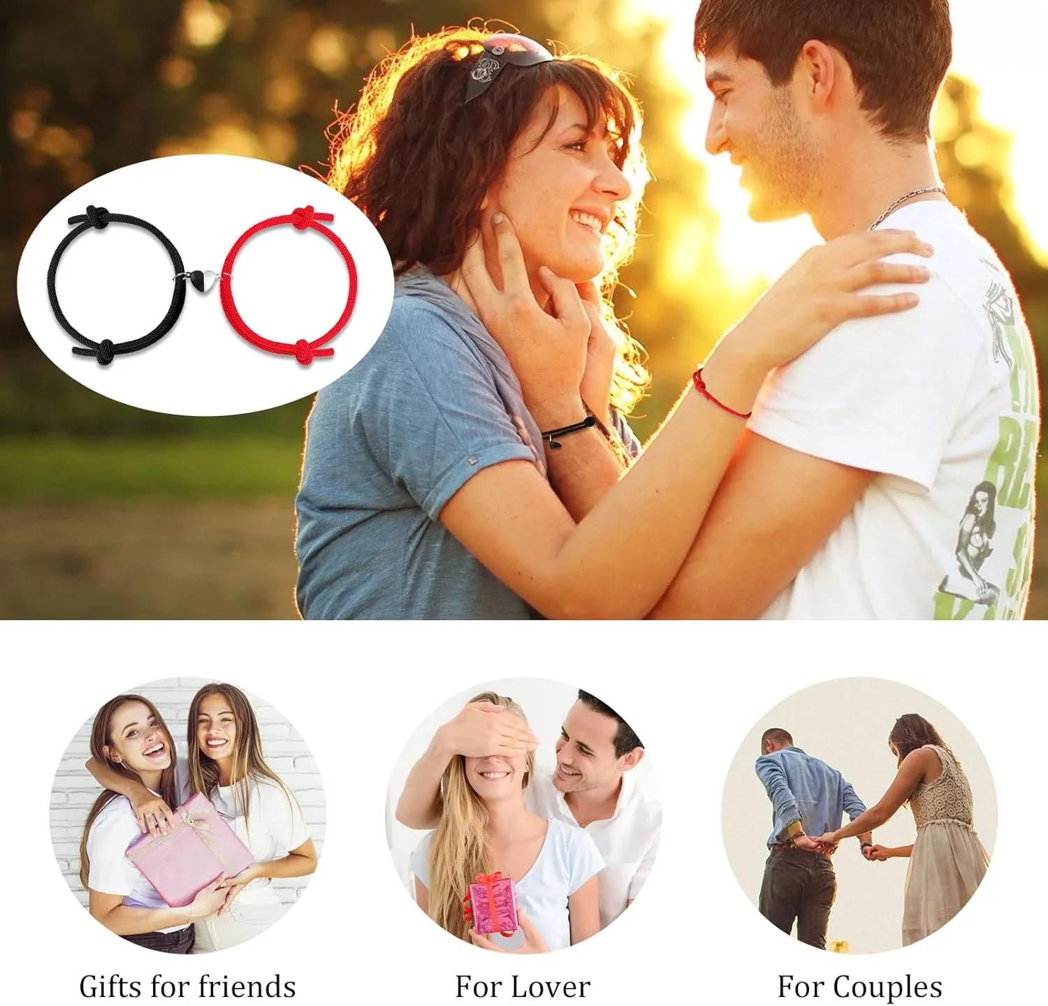 Couples Bracelets Matching Bracelets for Couples Long Distance Couple Bracelets for Girlfriend Boyfriend Best Friend Love Bracelet for Women Men Friendship Bracelets Jewelry Gifts for Birthday