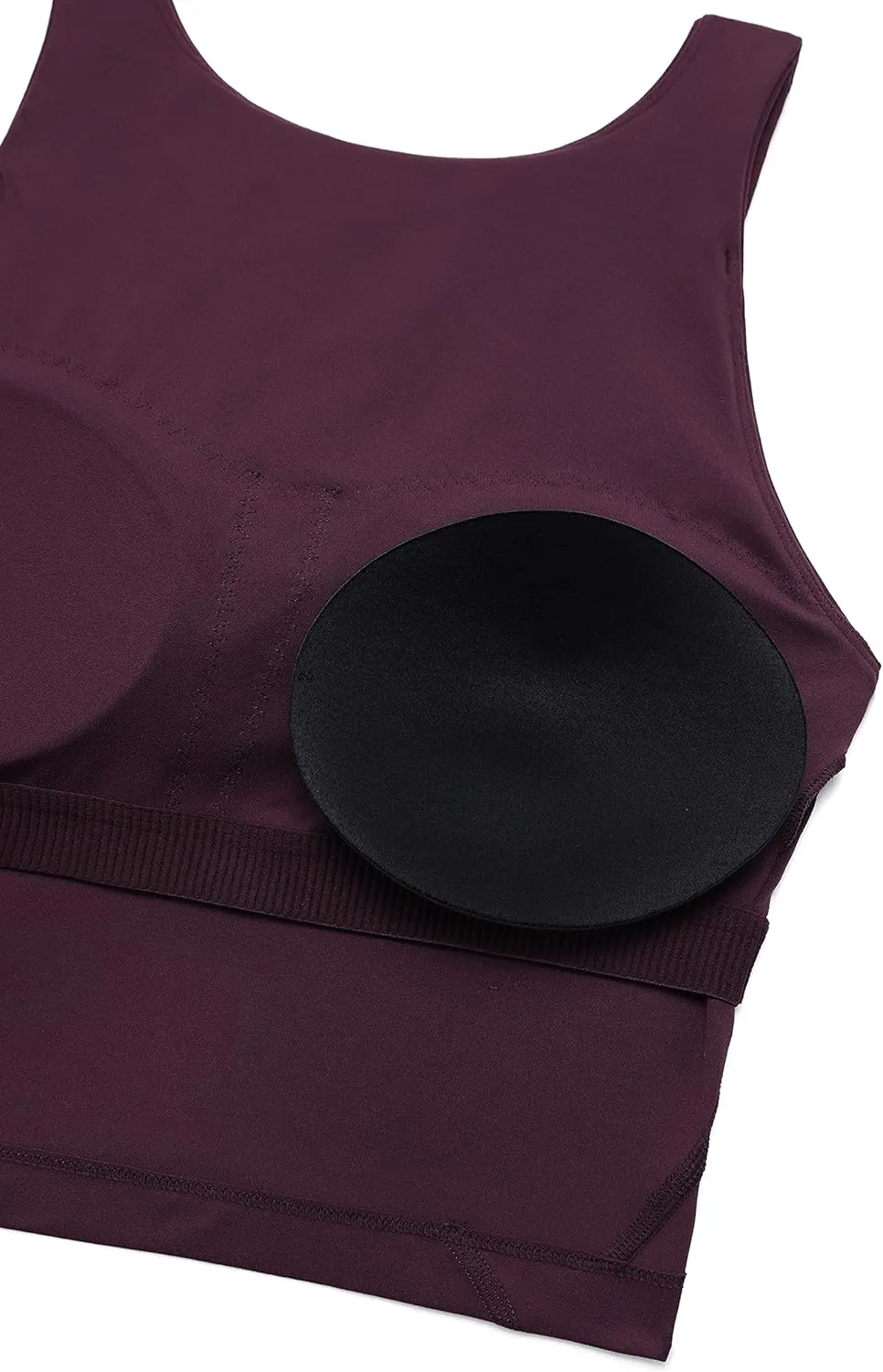 CRZ YOGA Womens U Back Sports Bras Padded High Neck Crop Workout Tank Tops