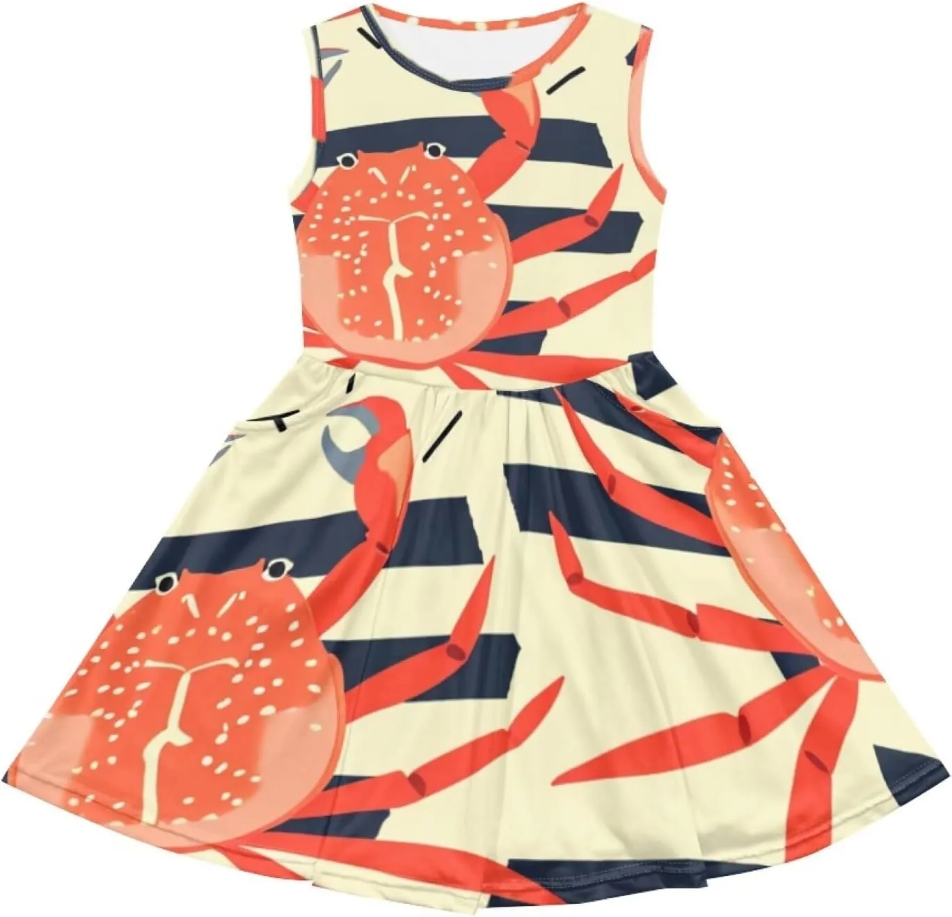 Cute Animal Dress for Girls Sleeveless Loose Fit Summer Dresses with Pockets Swing Sundress