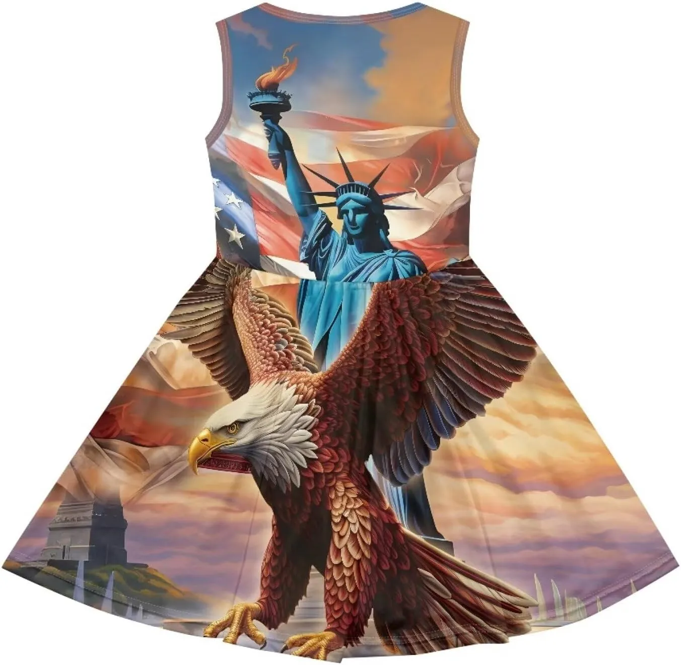 Cute Animal Dress for Girls Sleeveless Loose Fit Summer Dresses with Pockets Swing Sundress